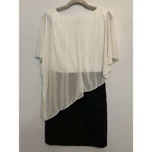 LUX Black Bondage Dress Layered Sheer White Sparkles Wedding Party Fairygoth 6